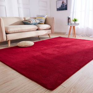 Thick Short Velvet Carpet Red Full Coverage Large Area Living Room Bedroom Wedding Red Carpet Home Decor Modern Simple Style Washable