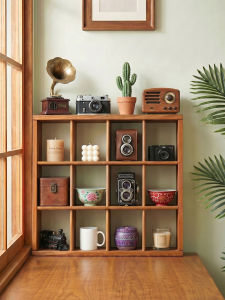 YANPU | Tea Set Storage Display Shelf Solid Cherry Wood