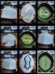 Peci Songkok Kopiah Putih Malaysia Abdul Hamid Motif Terompah Pria Dewasa Anak Laki Laki