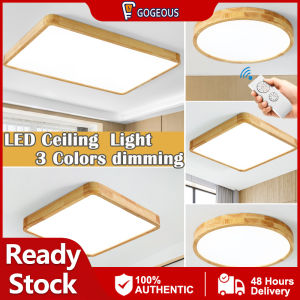 GOGEOUS ceiling lights modern design tri color led ceiling lights Ultra Thin Lighting Wood ceiling lamp Fixture living room ceiling light dining ceiling light Home Decor Balcony Kitchen chandelier light remote control