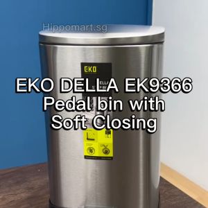 EKO Dustbin | Della | EK9366 | Trash Bin | Waste Bin | Stainless Steel | Step Pedal Bin | Soft Closing | Gentle Curve