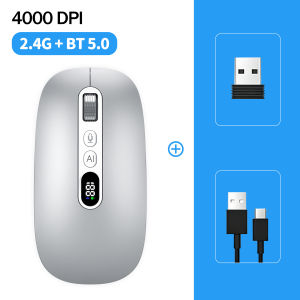 Chuột Văn Phòng Thông Minh GAMINJA AI Bluetooth Không Dây 4000DPI Nhấp Chuột Im Lặng Gõ Bằng Giọng Nói Với Trình Tạo PPT Và Dịch Thuật Cho PC/Mac/Laptop