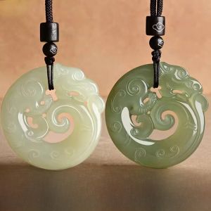Natural Jade Yuquan Same Style Fish Dragon Pendant Womens Genuine Goods Jade Pendant Jade Pendant Mens Pendant Gift for Birth Year