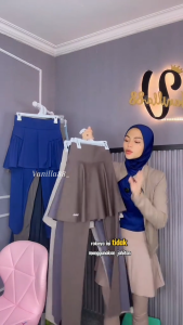 rok + legging olahraga wanita FITWEAR MARLINE ANKLE DOTS - HITAM korean style fashion zumba gym aerobik fitness outer tennis terbaru jogging renang sepeda lari