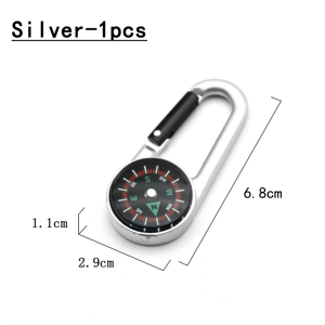 Outdoor Compass CarabinerMini Backpack Buckle with CompassPortable Keychain for CampingHiking and Mountaineering Activities