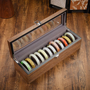 HUIYAXIU | High-end Elegant Large Capacity Walnut Wooden Bracelet Storage Box Display Case