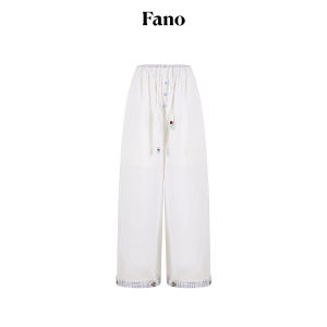Fano | Quần Lửng Dây Kéo Phong Cách Bánh bèo Đối Chiếu Màu Sọc Caro