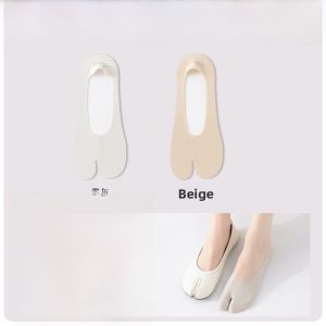 miiow | Womens Ice Silk Two-Toe Socks Anti-Slip Cotton Bottom Invisible Breathable Short Socks New 2025 MiiOW Cat Person Summer Socks
