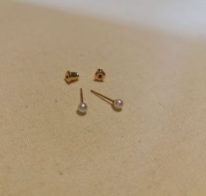 DaVee Pearl earrings High light pearl earrings 14K gold plated 925 Silver needle pearl earrings