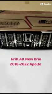 GRILL Depan All New Brio 2018-2022 Model Apollo Prado Style Hitam Glosy Bahan Plastik ABS