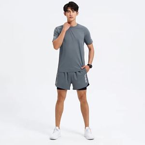 BURUITE | Quick-Dry Icy Silk Mens Summer Short Sleeve and Shorts Sports Suit