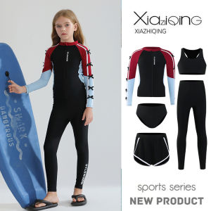 Waterproof Quick Dry Long Sleeve Surfing Wetsuit for Mother Daughter Diving Suit Student Surfing Clothes Nylon Material