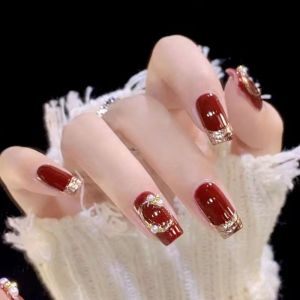 GANGHOU | High-end Red Nail Stickers Chinese Style