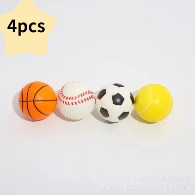 4pcs Solid Sponge Soft Ball Children Sports Basketball Football Toys Decompression Release Ball