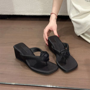 YX | French Flower-Decorated Wedge Sandals