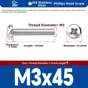 BAODEFENG | Stainless Steel 86 Type Electric Switch Outlet Screw Round/CounterSink Cross M4 Add Length