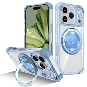 360 ° Ốp Lưng Trong Suốt Từ Tính Xoay Được Cho iPhone 17 Pro Max/Air - Vỏ Chống Rơi Với Giá Đỡ Vòng Kim Loại Tương Thích Với Dòng iPhone 17