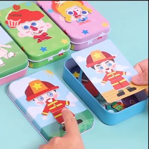 Magnetic Dress Up Game in Tin | Mainan Bongkar Pasang Ganti Baju Bajuan Magnet | Puzzle Tukar Fashion Model Kotak Kaleng Besi | Edukasi Edukatif Montessori Anak Balita Perempuan Cewek Lucu Murah Kado Hadiah Goodie