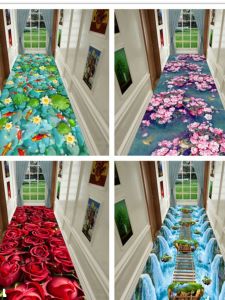 3D Customizable Corridors Hallway Aisle Stairs Carpet Fully Covered For Home Living Room Bedroom Bedside Non-Slip Mat