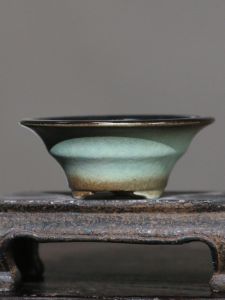 Miniature Micro Handmade Purple Clay Flower Pot Ceramic Bonsai Tray Tabletop Garden Plant Holder Classical Style Desktop Decor
