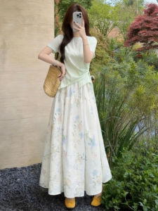 LIRUSHAN | Fresh Pure Style Two-Piece Floral Dress Set