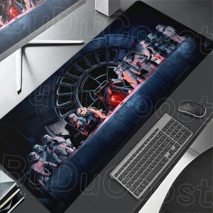 Bandai | Large Gamer Rubber Non-slip Base Desk Mat 400x900mm Star Wars Mouse Pad with Lock Edge Keyboard Rug PC Gaming Office Accessories