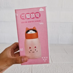 FACE CAT Botol Minum Kaca KUCING 1693 -4 Karakter Hadiah Ultah Souvenir Anak 360ml