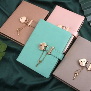 Cute Lockable Password Notebook Diary Pink for Girl Friend Student Couple Gifts Teenage Girls Heart Business Supplies