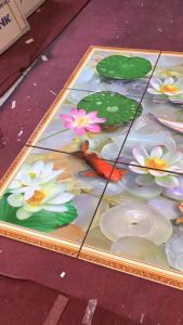 Tranh gạch 3d cá chép - cửu ngư quần hội - JSXCE333