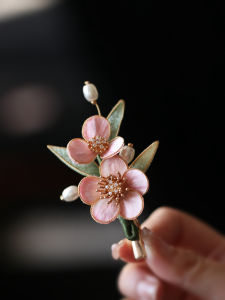 Handmade Chinese Style Hair Clip Pink Velvet Flower Childrens Hair Accessories Cheongsam Side Bridesmaid Hairpins Classic