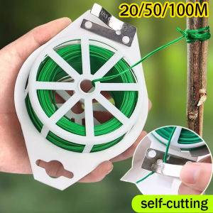 Cà vạt cây vườn màu xanh lá cây Xoắn 100m với máy cắt phù hợp để làm vườn và sử dụng tại nhà văn phòng
