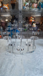 ชั้นวางโมเดล ชั้นวางของ ชั้นวางโชว์สินค้า อะคริลิค แบบ 14ช่อ 4cm. ฐานกลม ก้านสแตนเลส สวยงาม แข็งแรง