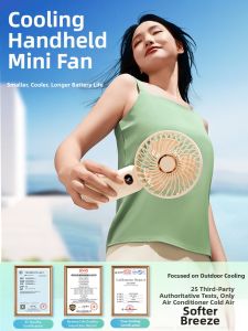 Portable Handheld Mini Fan 2024 New USB Rechargeable Ultra Long Battery Life High Wind Power Office Desktop Cooling Fan Summer Essential