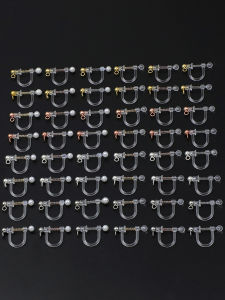 Pain-Free Invisible Resin Ear Cuff Womens Handmade DIY Plastic Pearl Clip-On Earrings Fashionable Korean Style Jewelry