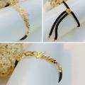 Gelang serut nama titanium Silver & Gold tali pandora real picture. 