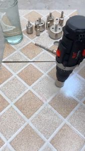 Mata Bor Kaca 8-50mm Set 10pcs Keramik Granit Marmer Diamond Hole Core Bit Saw Batu GJ0106