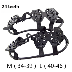 Outdoor 24-Tooth Tungsten Steel Ice Claw Non-Slip Shoe Cover for Climbing Fishing and Ice Crawling Ideal for Winter Mountaineering