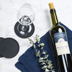 6Pcs Tatakan Gelas Silikon Alas Gelas Tatakan Cangkir Bentuk Bulat Tebal Anti Slip Tahan Panas