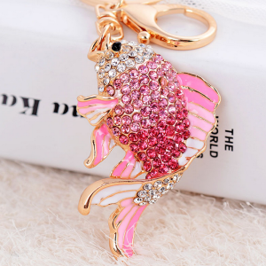 Creative Peacock Keychain Water Diamond Womens Bag Car Key Ring Pendant Circle Hanging Decoration Gift Cute Ins Style