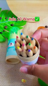 Pensil Warna Tabung 12pcs Dengan Tutup Rautan Motif Hewan Animal Lucu Pensil Unik ATK Murah Colored Pencil Funny Fancy Stuff Best Gift Stationery For School Kantor Sekolah Ready Grosir Kado Ulang Tahun READY COD