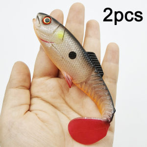 2pcs Soft Fishing Lure T Tail 11.5cm/4.53in Artificial Bait For Freshwater & Saltwater Fishing