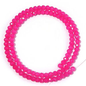4 6 8mm Faceted Crystal Beads Hot Pink Rondelle Glass Loose Spacer Beads For Jewelry Making DIY Bracelet Necklace Accessories