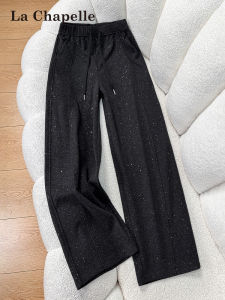 La Chapelle | Black Diamond Trimmed Banana Style Culottes Casual High-Quality
