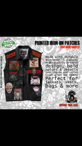 KREATOR -inspired Printed Iron-On DIY Patches for Jacket Decoration. Features 2026 patches with band logos and album art. Suitable for customizing denim jackets. Ideal for rock music enthusiasts.