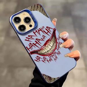 J-Joker Smile Grotesque Phone Case For IPhone 17 16 15 14 13 12 11 Pro Max Air Matte Laser Aurora Shockproof Phone Case