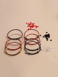 Adjustable 2mm Wire Rope Bracelet Red Rope Waterproof Wearable Lucky Beads Year of Fate Men and Women Couple Carrying Strap Bracelet