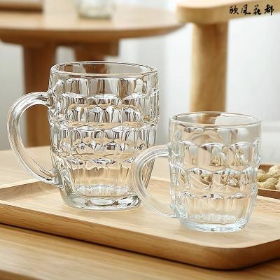Thickened Glass Beer Mug Large Capacity Pineapple Beer Glass Cup with Handle Home Use Water Cup Heat
