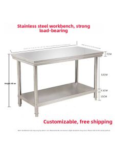 Double Layer Thickened Stainless Steel Workbench Anti-static Kitchen Storage Rack Hotel Restaurant Cutting Board Packing Table