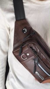 AR Apparel Tas Selempang Pinggang Pria Waistbag PU Leather Exclusive