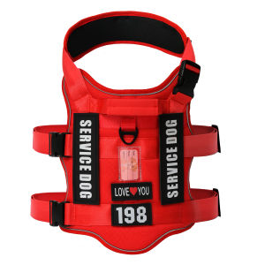 Service Dog Vest No Pull Dog Harness with 4 Dog Patches Reflective Pet Harness with Durable Soft Padded Handle for Training Med
